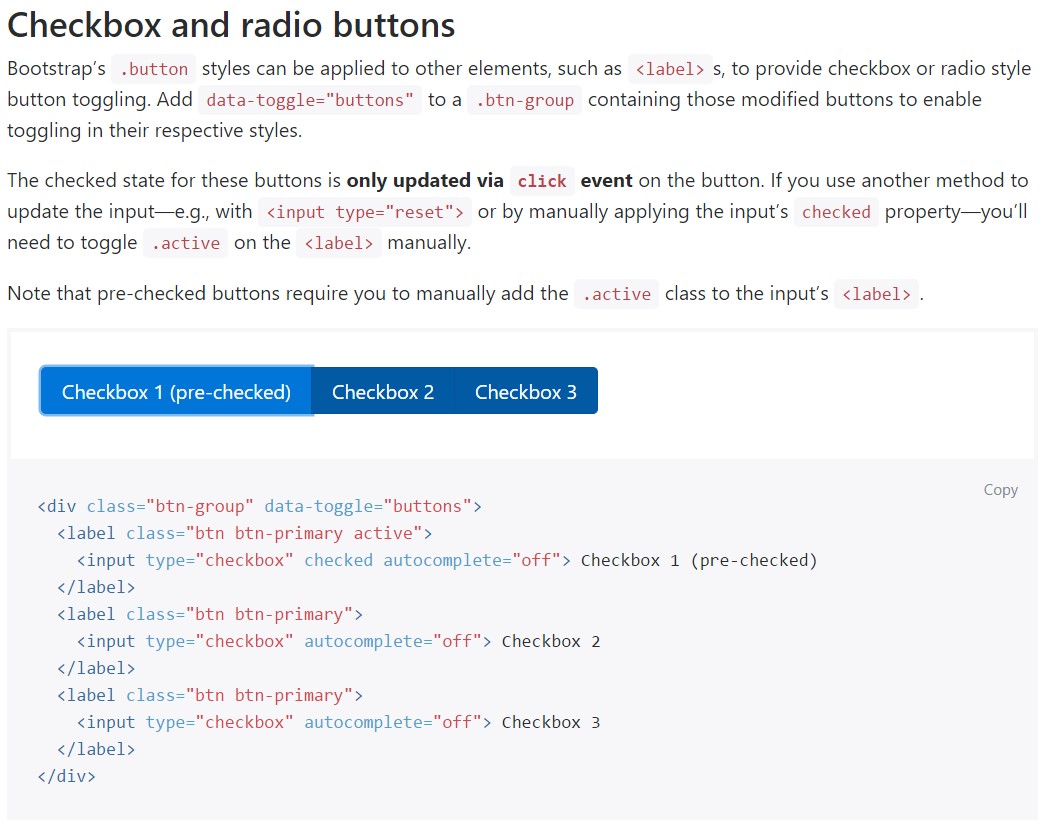 Bootstrap checkbox  approved documentation