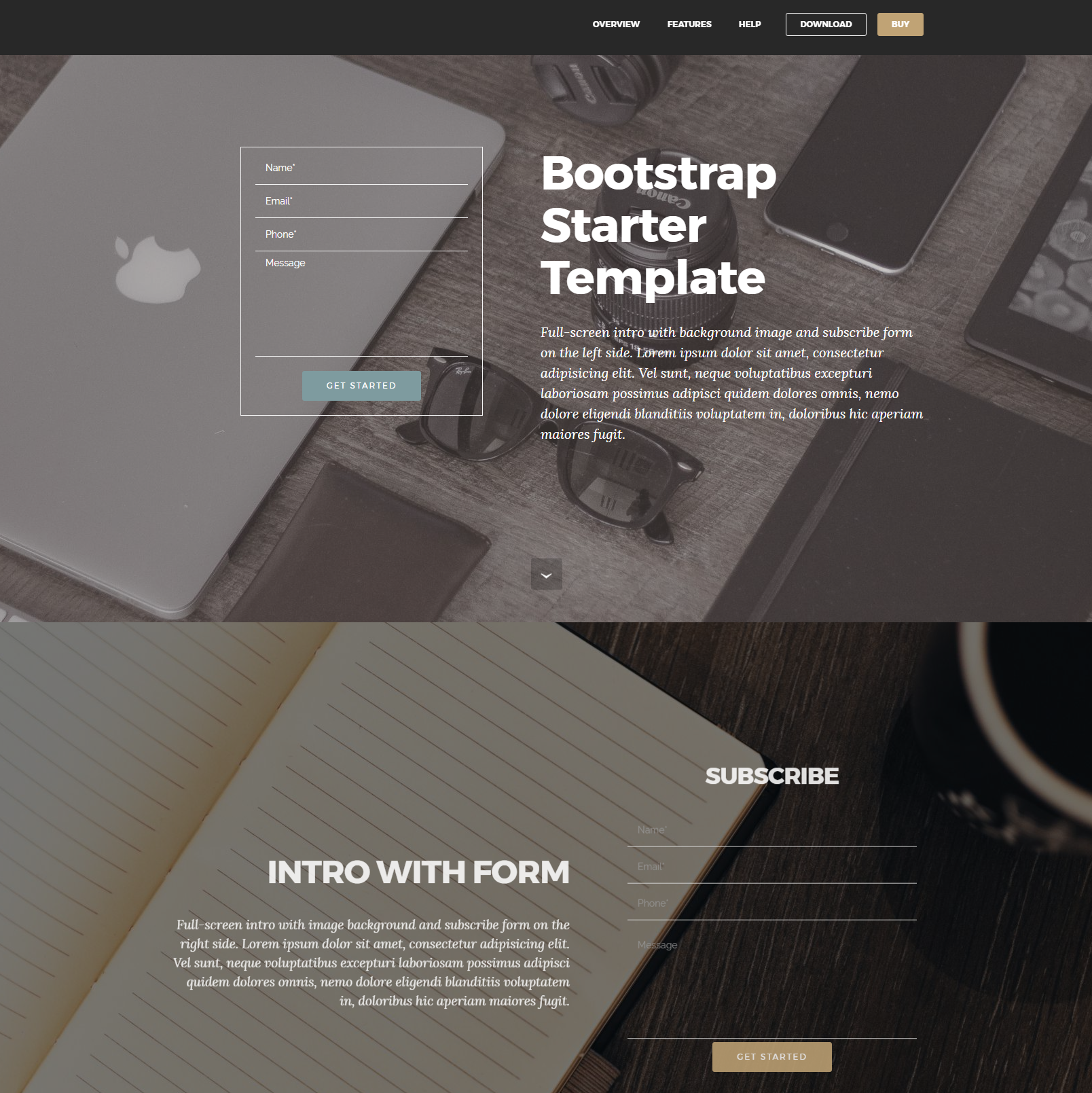 HTML5 Bootstrap Starter Templates