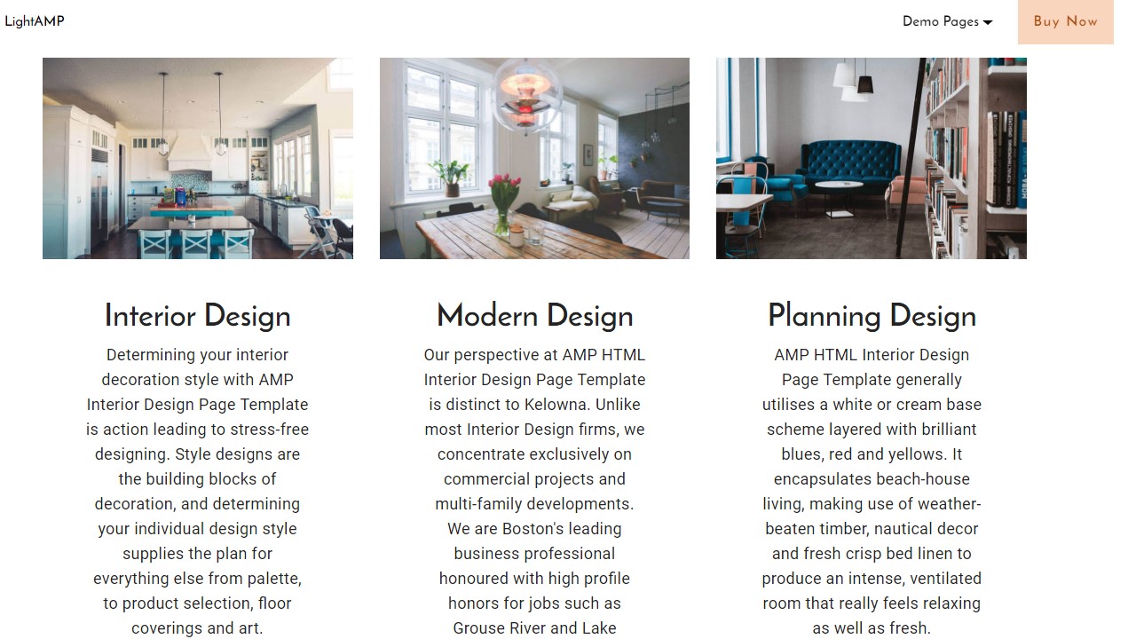 Interior Design Page Template