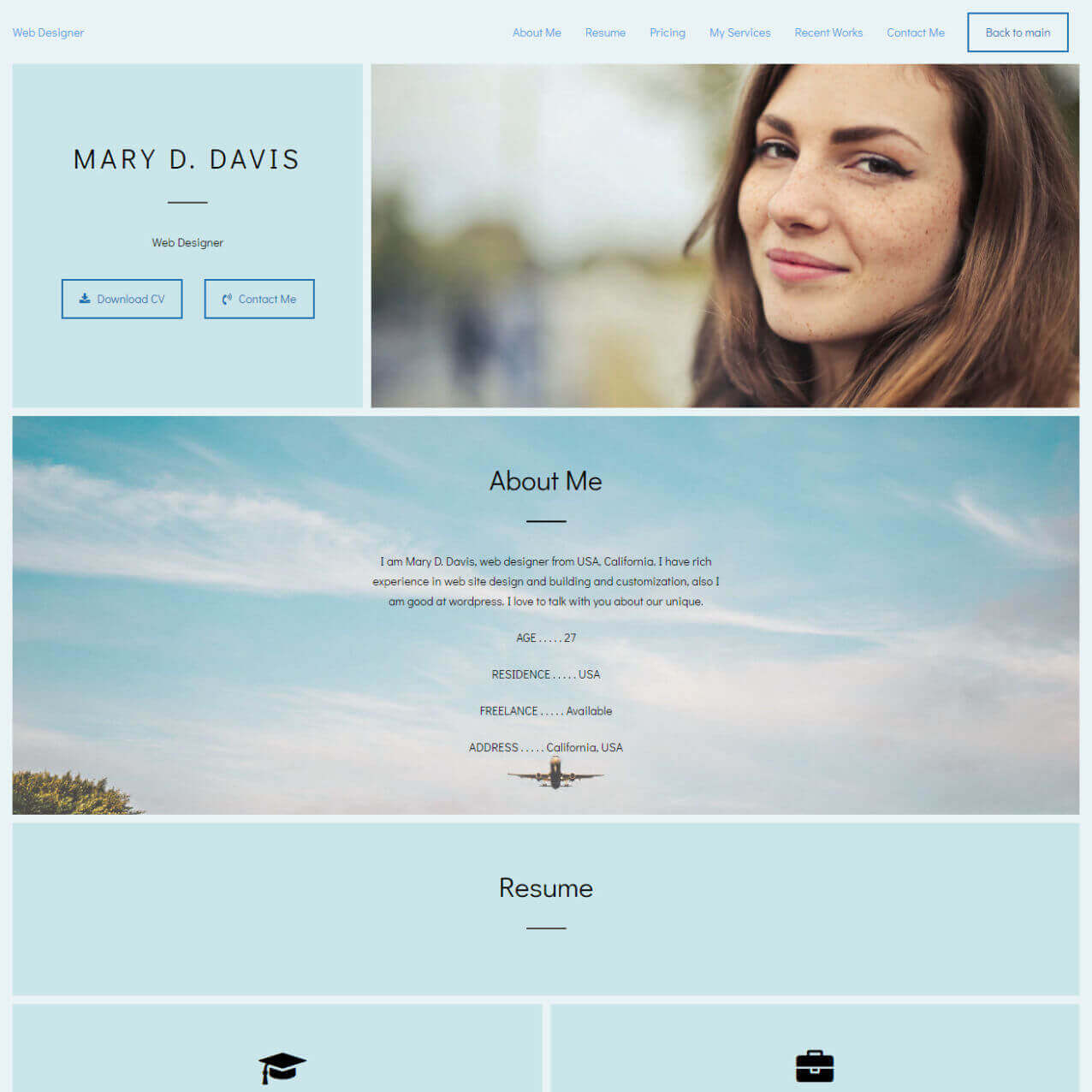 Web Designer Portfolio Website Templates